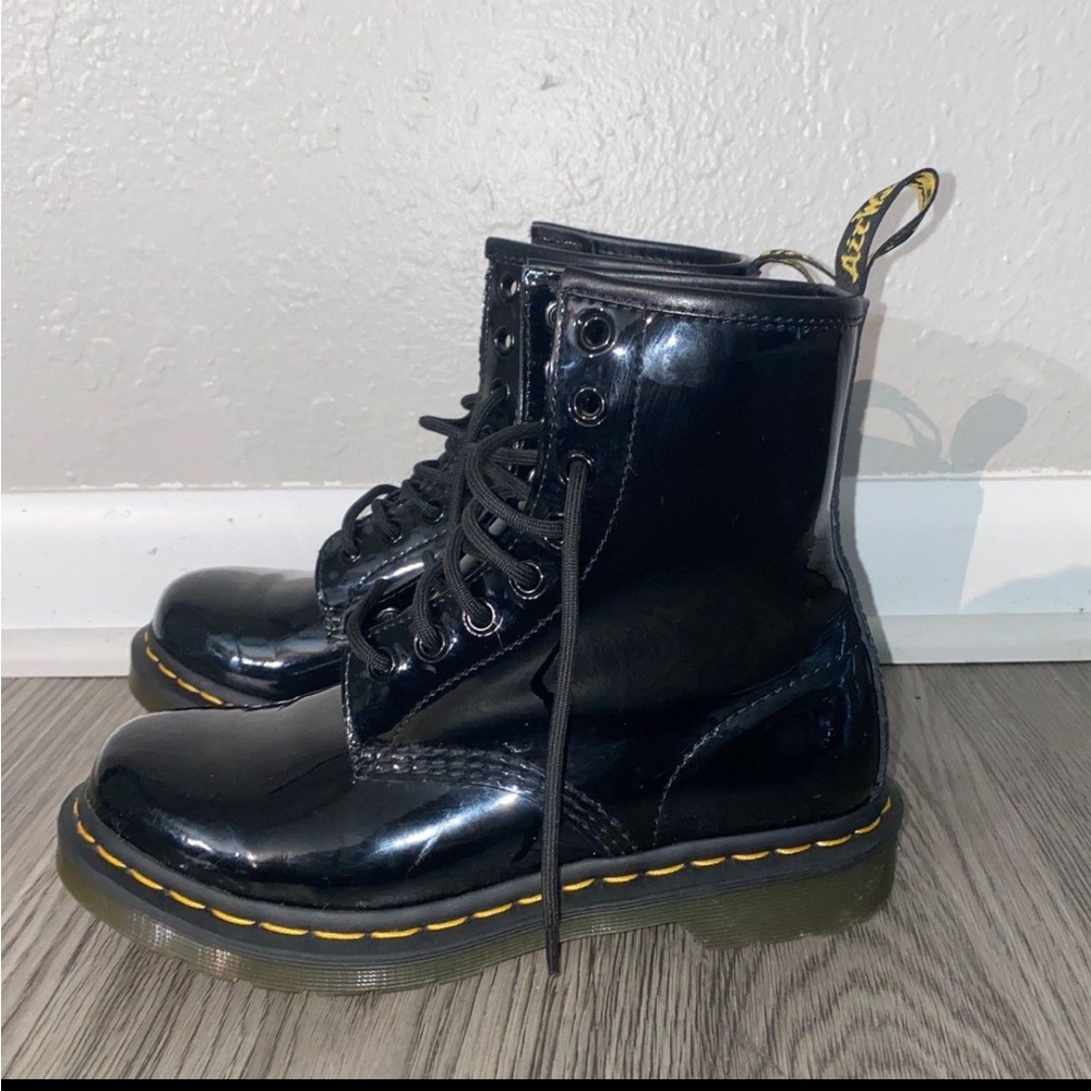 Patent Leather Dr Marten Combat Boots